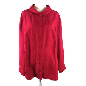 Catherine's Women's Red Long Sleeve Shirt Size 2 X Button Up